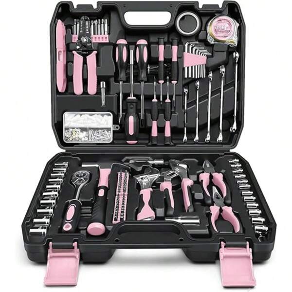 46pcs Ratchet Wrench Tool Kit, Including Bits, Sockets, Extension Bars, For Automotive Repair And Home Use, With Storage Box