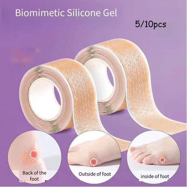 TOEDO 5/10pcs Silicone Gel Heel Stickers Heel Protector Biomimetic Anti Pain Relief Foot Care Products Multifunctional Invisible Heel Inserts