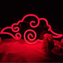 Insegna al neon a forma di nuvola rossa, decorazione da parete in stile anime, adatta per camera da letto, sala giochi e spazi maschili - a controllo interruttore, senza batterie, alimentata tramite USB, regalo perfetto per fan di anime