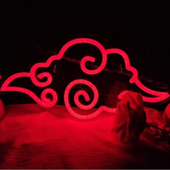 Red Cloud LED Neon Sign, Anime Style Wall Decor, Suitable For Bedroom, Game Room And Man Cave - Switch Controlled, Battery Free, USB Powered, Perfect Gift For Anime Fans