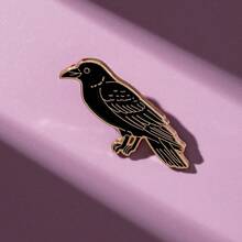 Raven Enamel Brooch Pin Fashion Decorative Brooches Ornaments Lapel Bag Badges Jewelry Gifts 2025 New Style School Office Accessories Shirts Jacket Christmas Halloween Autumn-Winter Accessories,Suitable For Teens, Youth,Men,Casual, Outdoor, Athletic, Vacation, Graduation Gifts, Birthday, Daily Wear Clothes Pin Funny Cute Teacher Gifts Men Gifts Bag Pins - Black - View 3