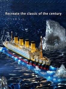 Luxury Cruise Ship Building Blocks DIY Assembly Micro Particle Model Decoration Stress Relief Toy For Adults