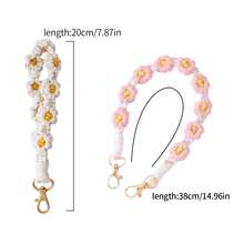 1 件手工钩针波西米亚风格雏菊腕带、钥匙链带、水瓶手柄绳，是送给朋友和爱人的理想礼物，学校汽车配件可爱哥特 Y2k - 彩色 - 查看 11