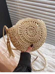 Bolso bandolera tejido, minimalista, de moda casual y elegante, un accesorio versátil y chic ideal para vacaciones