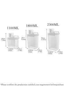 1pc Airtight Food Storage Container For Pet Food, Grain, Cat Litter, Large Capacity With Measuring Scale Lid And Carry Handle, Variety Of Sizes Available