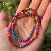 Miçangas Mistas de Conchas Redondas Naturais nas Cores Rosa Pastel, Roxo e Azul de 3mm, Acessórios de Joalheria DIY para Pulseiras, Colares e Brincos