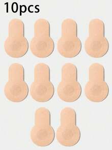 10pcs Self-Adhesive Breast Petals For Women, With Lift Tape, Backless Invisible Bra Lift Nipple Cover, Enhances Bust, Seamless Thickened Design - Many - View 1