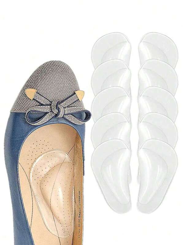 1/3/5 Paar Silikon-Gel-Vorfußpolster, Fußgewölbe-Einlagen, rutschfeste Kissen, perfekt für den täglichen Gebrauch von Damen in High Heels, unisex