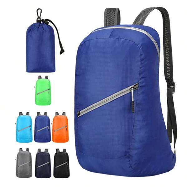 1pc Foldable Water-Resistant Travel Backpack, Lightweight Storage Rucksack