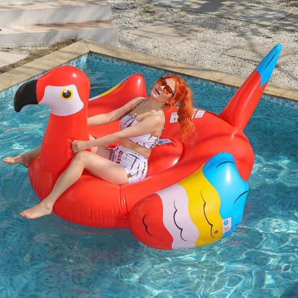 Adult Inflatable Floating Drainage Hammock Floating Bed Cartoon Floating Drainage Animal Mount Flamingo Swimming Ring Adult Swimming Ring, Beach Essentials, Beach Accessories, Pool Float
