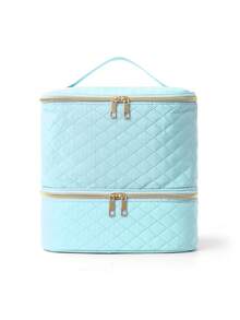 1 pieza Estuche de cosméticos, bolsa de cosméticos, neceser, bolsa de almacenamiento de cosméticos, bolsa de almacenamiento de maquillaje, bolsa de herramientas de maquillaje de gran capacidad y multiuso, portátil, adecuada para dormitorios universitarios, acolchada, de moda, regalo para mamá, para chicas, artículos necesarios para el dormitorio - Multicolor - Ver 17
