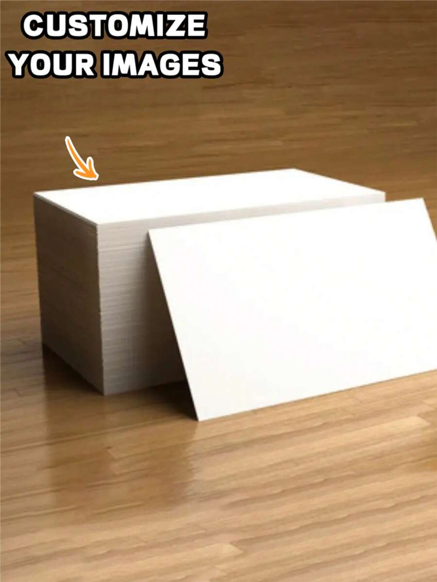 Custom Business Card Set - 200/500/1000 Pcs, Essential For Professional Networking And Distributors, Uncoated Paper, Includes "Business Card Template" Design, Reserving Space For Company Logo And Contact Info, Support Customization, Back To School Season ,Poetcore, School Essentials - Multicolor - View 1