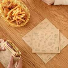 25/50/100pcs Brown Food Sealed Bag, Oil-Proof, Self-Adhesive Storage Bag, Packaging Bag, Sandwich, Bread, Hamburger, Chips, Packaging Bag, Outing, Picnics, Food Self-Adhesive Packaging, Storage Bag, Sandwich Packaging Bag, Chip Packaging, Fried Chicken Packaging Bag, Roasted Chicken Packaging Bag, Food Greaseproof Paper, Pancake Bag