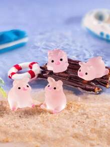 10/20pcs Luminous Mini Resin Pig, Glow In The Dark Pink Piggy Tiny Animals Figures Ornament For DIY Fairy Garden, Glass Container, Potted Plant Decor, Micro Landscape Craft, Garden Decoration, Car Interior Accessories, Party, Perfect Birthday Gift