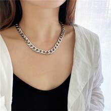 1 pieza Collar minimalista de cadena gruesa, accesorios de joyería para mujeres y niñas