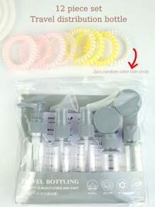 12pcs/10pcs/7pcs Travel Bottle Set, Used For Toiletries, Leak Proof Refillable Container, Essential Travel Accessory, Back To School Season