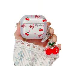 1 pieza Estuche para audífonos con moño de cereza para , 1/2, estuche protector para nuevos audífonos inalámbricos 3/Pro/Pro 2, regalo para novio/novia