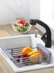 1 pezzo Supporto estendibile per lavello da cucina, supporto per stoviglie, organizzatore per lavello, reggimensole per utensili