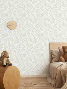 1 pieza de papel tapiz con estampado de líneas con forma de hoja, de quita y pon, duradero, adecuado para habitaciones infantiles, jardines de infancia, estudios, salas de estar y otros espacios interiores para cubrir defectos de la pared y embellecer puertas de gabinetes, mesas y sillas, disponible en 3 tamaños: 17.71x78.74 pulgadas, 17.71x118.11 pulgadas, 17.71x196.85 pulgadas - Multicolor - Ver 2