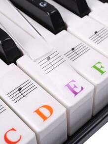 1 pièce Stickers de clavier de piano pour 88/76/61/49/44/36 touches, Gros stickers de lettres colorées et audacieux pour piano, Stickers de notes de clavier de piano transparents et amovibles, Petit piano, Tambours, Claviers de piano, Piano, Clavier de piano, Clavier