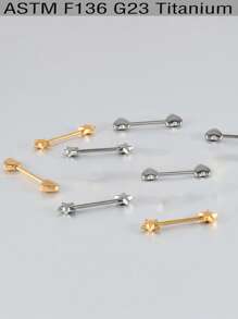 2 piezas Aro de piercing para pezón con anillo redondo de aleación de titanio de 14G con forma de estrella y corazón, con rosca, para uso diario y de fiesta, para hombres y mujeres, sexy y elegante