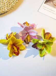 1/3 piezas Pinza de pelo con flor artificial de lirio espada, accesorio de pelo decorativo dulce para vacaciones en la playa para mujeres, regalo del Día de San Valentín