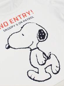 SNOOPY Authorized PEANUTS Snoopy 2pcs/Set Printed T-Shirt And Shorts, Casual And Comfortable Home Sleepwear Set For Summer Outfit