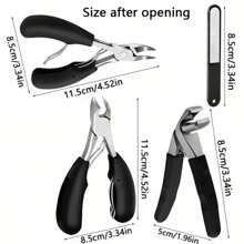 4pcs Elderly-Friendly Toenail Clipper Set - Wide Mouth, Super Large Opening, Catch Tray, Professional Sharp Curved Blade, Heavy Duty Thick Nail Clippers Suitable For Elderly With Thick Nails, Includes Slant Heavy Duty Toenail Clippers With Catch Tray, Wide Opening Mess-Free Nail Clippers, Sharp Stainless Steel Nail Clippers With Long Handle For Easy And Safe Usage