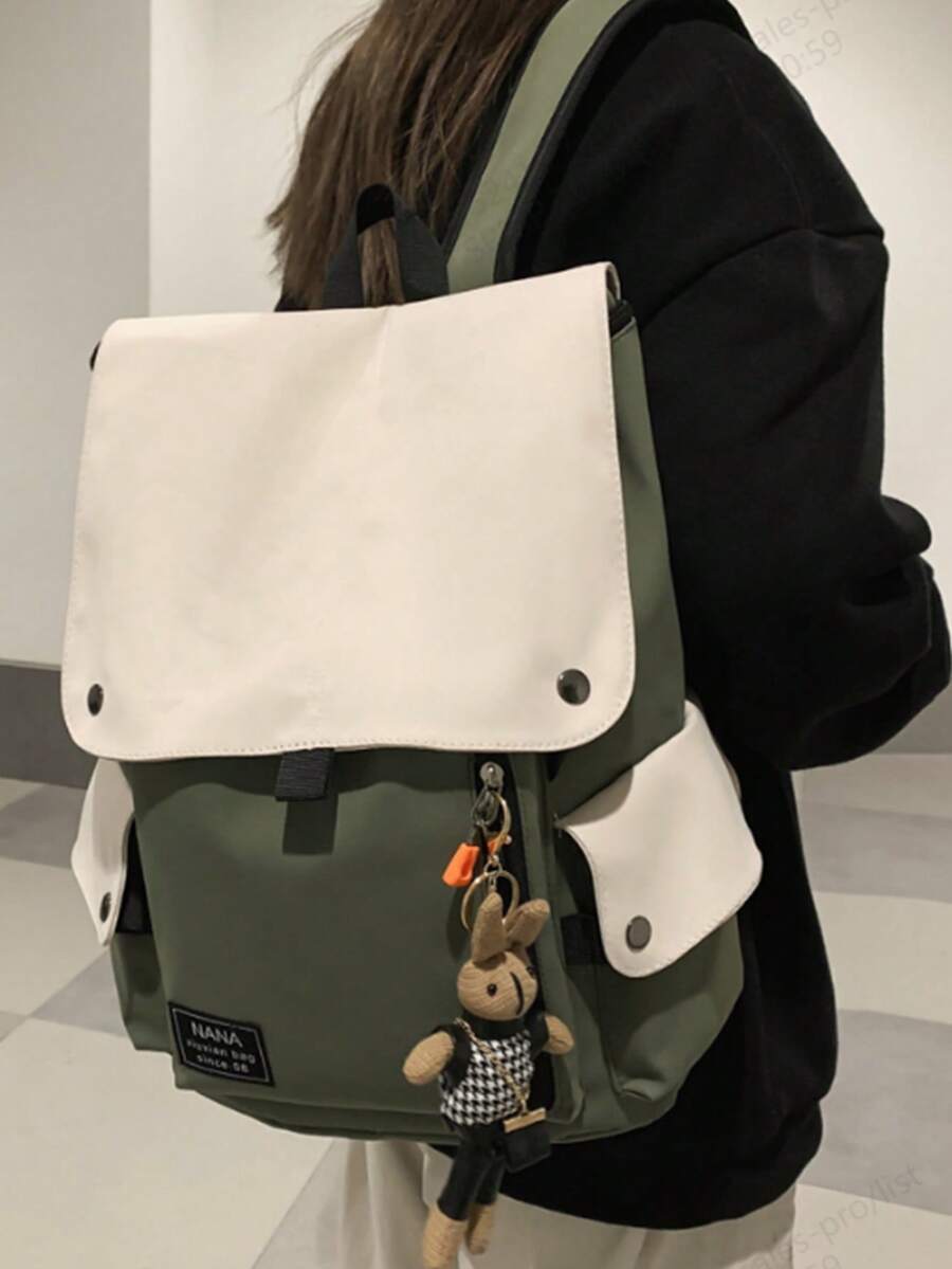 Mochila de gran capacidad, viene con accesorios, bolsa de viaje y exterior dual para actividades al aire libre, mochila escolar, esenciales para volver a la escuela - Verde militar - Ver 1