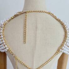 1 peça elegante corrente de corpo de crochê com pérolas feitas à mão - acessório de resina de luxo, adequado para casamentos, festas e todas as estações