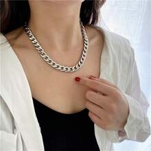 1 pieza Collar minimalista de cadena gruesa, accesorios de joyería para mujeres y niñas