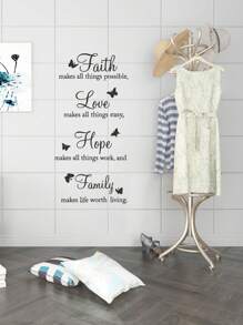 1pc Inspirational Wall Stickers Quotes Letter Wall Art Stickers Motivational Removable Wall Decor Positive Word Butterfly Decals Peel And Stick For Bedroom Living Room Back To School Supplies, Black Wall Stickers, Wall Decal, Vinyl Decal For Home Decorations, Rama Decoration Stickers Gifts Birthday Graduation