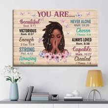 Vintage African American Wall Art - Christian Gifts For Women, African Americans, - Inspiration Black Art - Spiritual Scripture Christian Wall Decor- Magic Poster - Bible Verse Wall Art