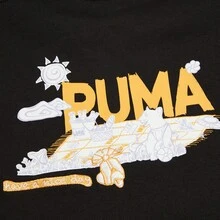 Puma Women's Fashion Printed Large Logo Spring/Autumn Sweatshirt, Pure Cotton Windproof Crew Neck Knit Pullover - Black - View 4