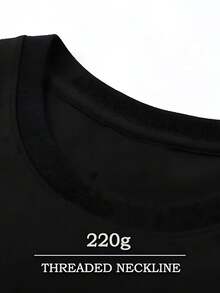 Camisa Oversize Negro con Motivo de Herramientas y Letras "-10 DOES IT!",Camiseta casual de cuello redondo y manga corta con estampado,adecuada para uso diario en primavera y verano,unisex - Negro - Ver 6