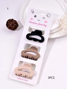 3PCS Solid Color Casual Retro ABS Plastic Women's Hair Clips, Bow, Flower, Cloud Shape, Front Bangs & Ponytail, Suitable For All Seasons Hair Claw Claw Clips Hair Jaw Clip Hair Clamps
