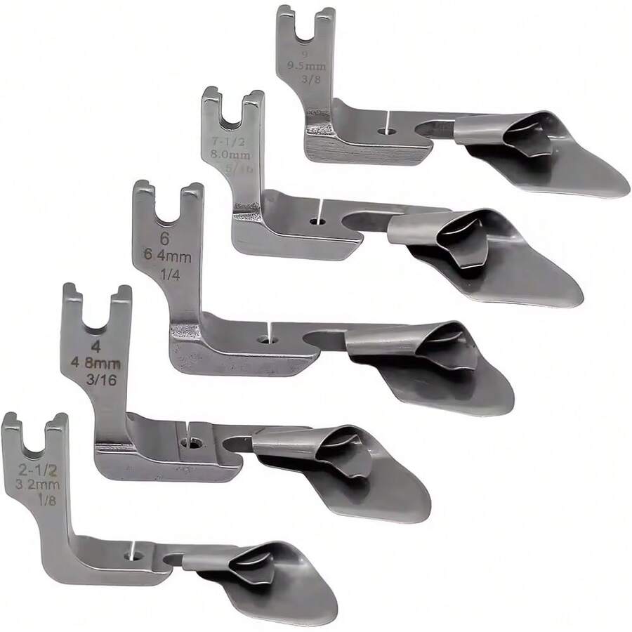 Curved Scroll Hemmer Foot Hem Pull Tube Presser Foot Silk Chiffon Skirt Crimping Foot For Industrial Sewing Machines Accessories