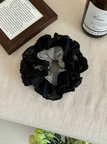 Women's Solid Color 4-Layer Ruched Scrunchie, Soft & Elegant Hair Ring, Hair Tie Scrunchies
