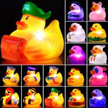 Light Up No Hole Duck Bath Toys Set, Glitter Colorful Bathtub Floating Water Toys, Great Gifts For Bathroom Water Tub Games Pool Party
