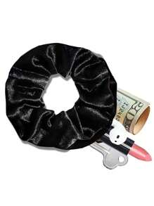 1/2pcs Velvet Headband With Hidden Pockets, Multifunctional Hair Accessory Bag, Storage Manager For Money And Small Items, Zipper Elastic Headband With Key Secret Compartment, Cash, Lipstick, Multifunctional Hidden Private Funds, Portable Pocket Toilet Bag, Travel Wash Bag, Toilet Travel Bag, Makeup Storage Beach Bag, Vacation Essentials, School Supplies, Travel Essentials, University Dormitory Bathroom For Ladies, Shower Headband