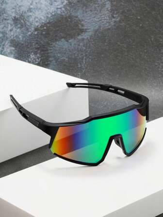 1/2pcs Fashionable Men's Glasses 2025 New Vintage Stylish Personalized Simple Luxurious Oversized One-Piece Metal Hinged Suitable For Driving, Daily Outing, Party, Beach, Versatile Sun Protection