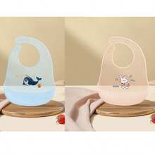 4/3/2/1 件套升级版婴儿硅胶围兜，婴儿喂食围兜，口水巾，轻便围兜，适合 0-3 岁男孩女孩，可爱印花围兜 - 多色-均碼 - 查看 15