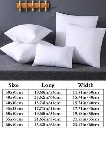 1/2pcs White Pillow Inserts, Soft & Fluffy Cushion Filling For Home Decor, Suitable For Sofa, Bed, Bedroom, Travel,Fall Decor,Autumn Decor,Room Decor