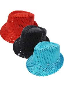 D EXCEED 1/2/3/5/6/9PCS 1970 年代复古迪斯科亮片帽 | 男女通用闪光派对帽，适合夜总会、婚礼庆典和生日 | 闪亮中性舞蹈帽