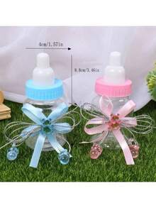 12 PIEZAS - Creativa caja de plástico transparente con diseño de oso de peluche en forma de sentado o de apretón de manos, caja de regalo para envolver dulces, decoración del hogar, recuerdos para baby shower, bodas, fiestas y festivales. Caja de regalo de plástico reutilizable. - Multicolor - Ver 2