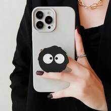 Cute Black Pebble Shaped Foldable Phone Stand - Easy To Use And Install, Adjustable Angle, Practical, Fashionable & Durable, Suitable For All Phones, Compact & Portable, Perfect Gift For Friends & Birthday Compatible With IPhone, Android Phone, Gift For Birthday, Family, Friends Push-Pull Phone Grip, Phone Holder, Phone Accessories Compatible With IPhone, Android Phone, Gift For Birthday, Family, Friends - Multicolor - View 4