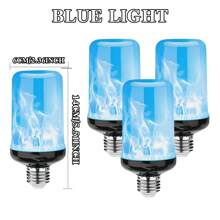4 pezzi Lampadine a LED a effetto fiamma, attacco E26/E27, lampadine a fiamma per Ognissanti, lampadine gialle a luce tremolante con effetto capovolto, 4 modalità di luce a fiamma, per Natale, feste, decorazioni per interni ed esterni.