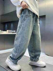 时尚休闲青少年男孩牛仔裤，简单百搭，适合日常穿着