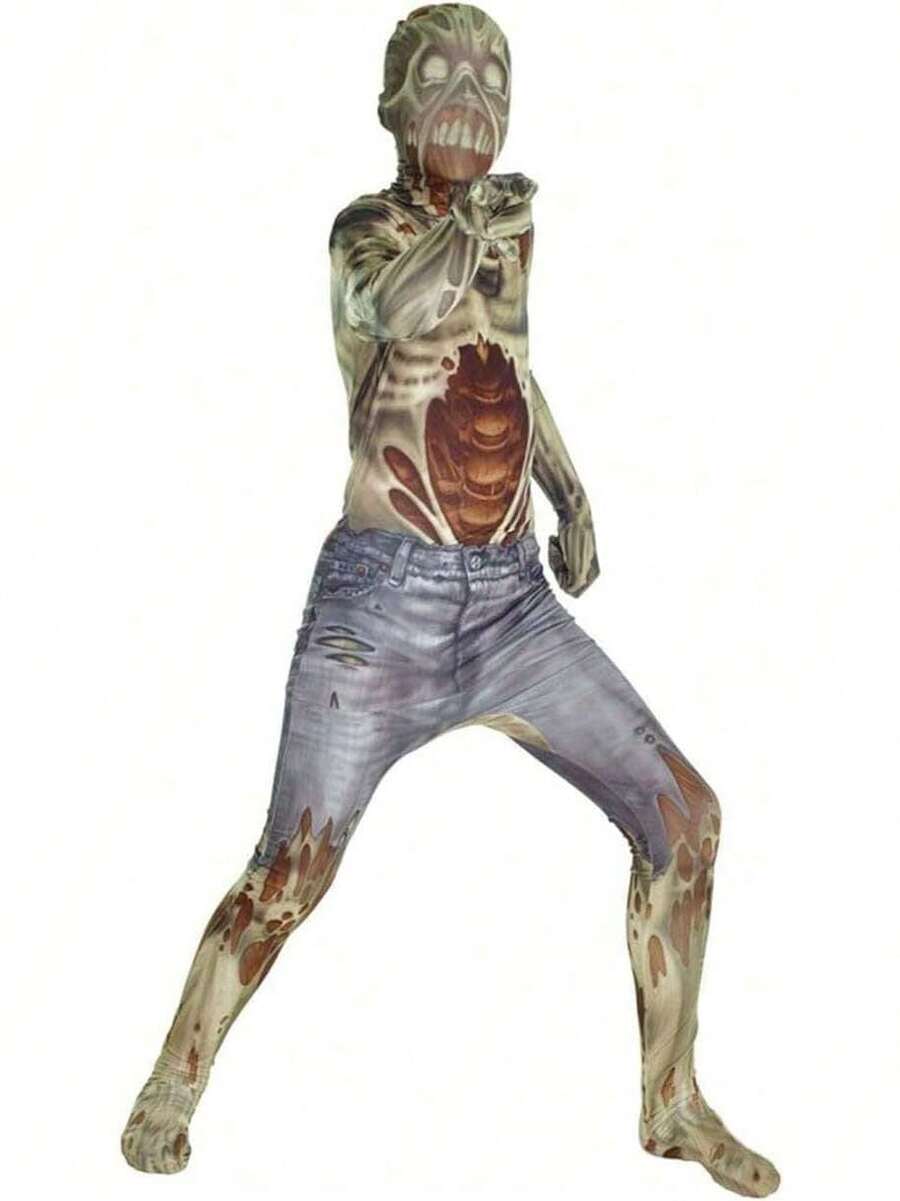 Morph Costumes Kids Zombie Morphsuit Costume | Scary Halloween Fancy Dress Outfit | Fun Dress-Up For Parties & Trick-Or-Treating Adventures