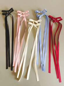 10pcs Women's Polyester Colorful Bow Ribbon Hair Clips, Sweet Cute Hair Barrettes With Lace, Elegant Ballet Y2K Fairy Hair Accessories, Suitable For Daily Use Claw Clips